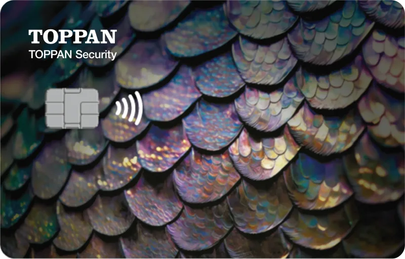 SuperMetal Core card with iridescent full-color artwork and a silver chip