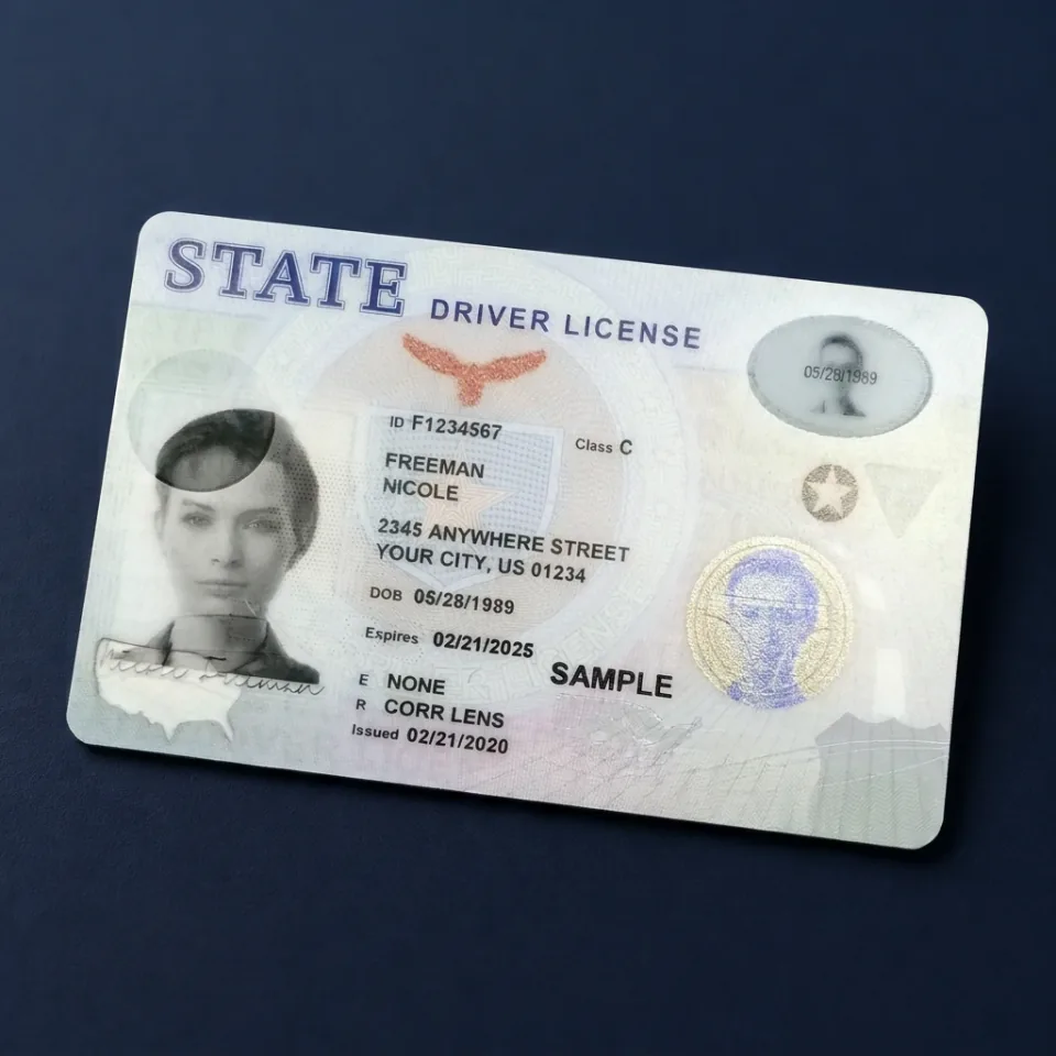 Driver’s license card built to ISO 18013 standards